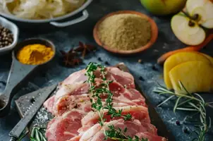Porc savoureux à la choucroute et aux pommes épicées