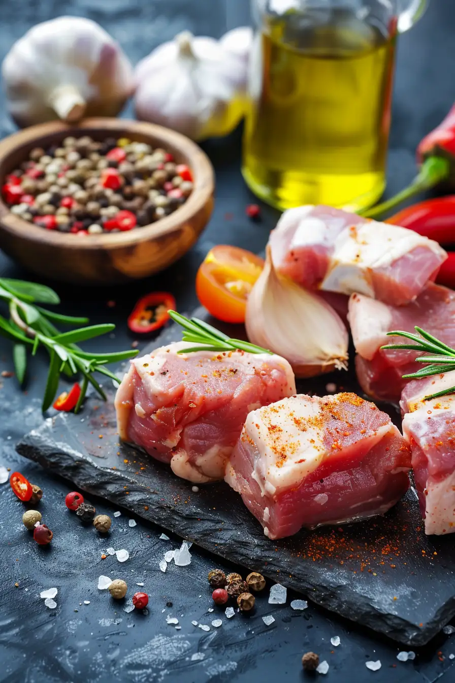 Porc épicé aux oignons et à l'ail sauté