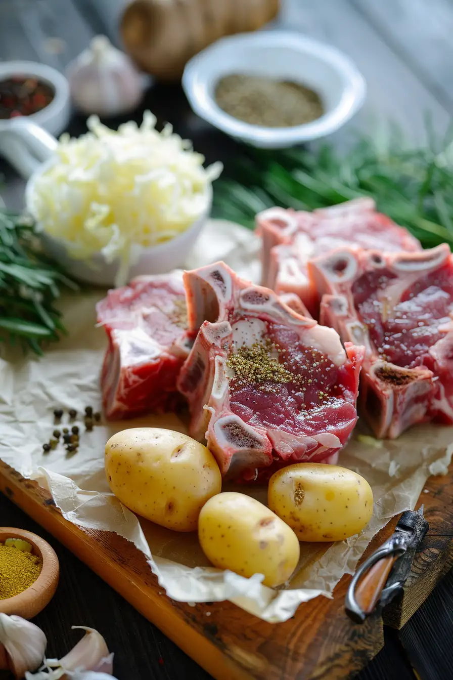 Agneau savoureux à la choucroute et pommes de terre épicées