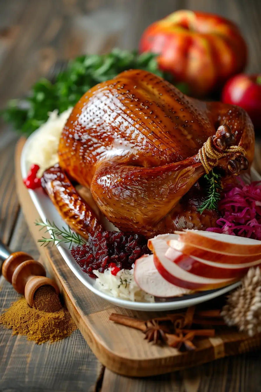 Dinde savoureuse à la choucroute et aux pommes épicées