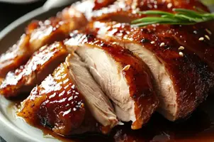 Canard laqué au miel et gingembre, sauce soja envoûtante