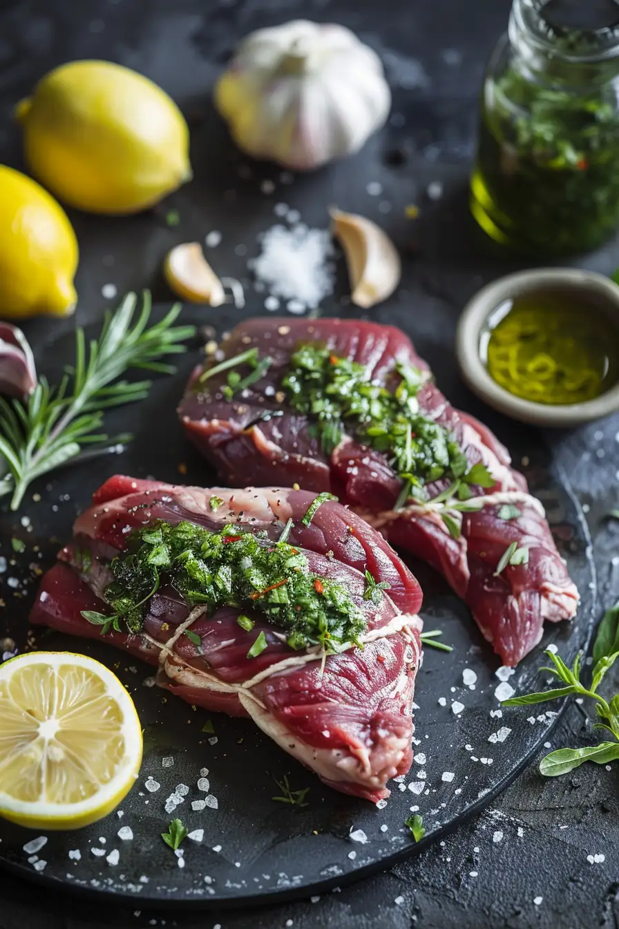 Canard mariné au chimichurri et à l'ail citronné