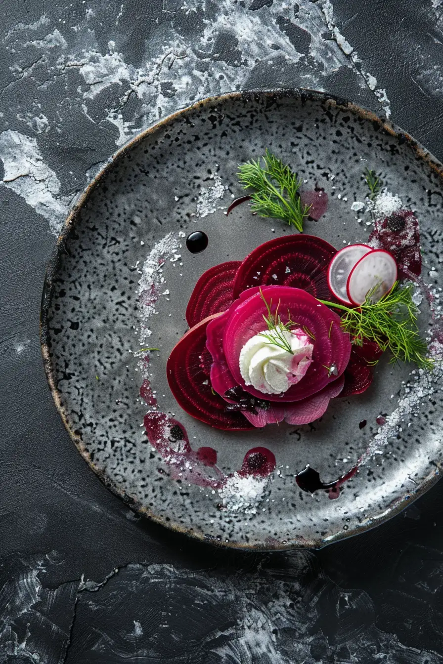 Canard aux betteraves et crème fraîche, une harmonie d'aneth et de vinaigre balsamique