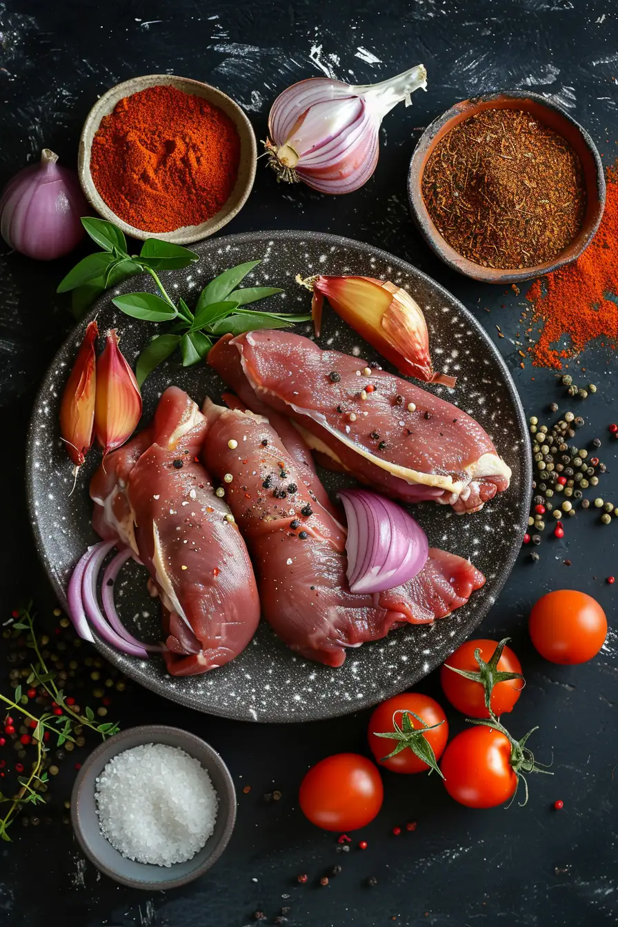 Canard aux épices berbères et son injera savoureux