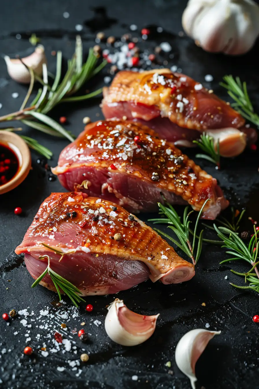Canard rôti au miel et à la sauce barbecue épicée