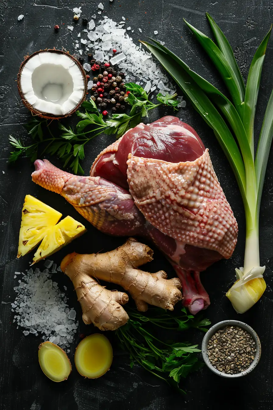 Canard exotique au lait de coco et ananas épicé