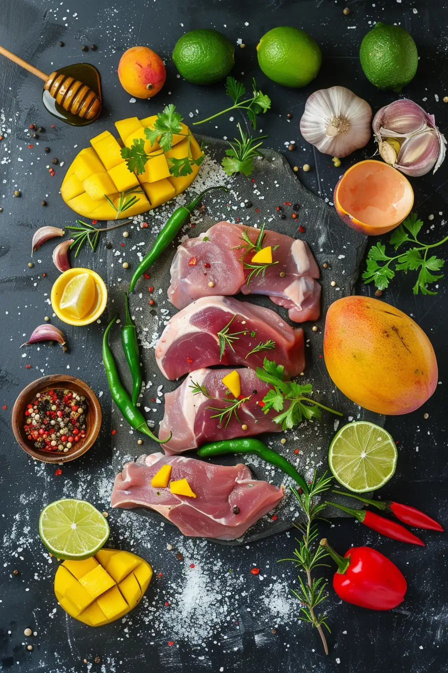 Canard aux épices jerk, mangue et miel citronné