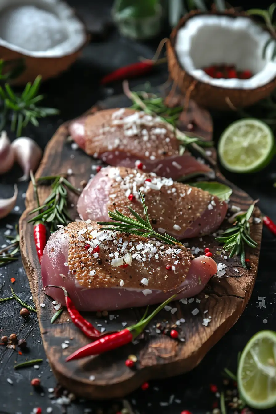 Canard exotique aux saveurs de noix de coco et piment
