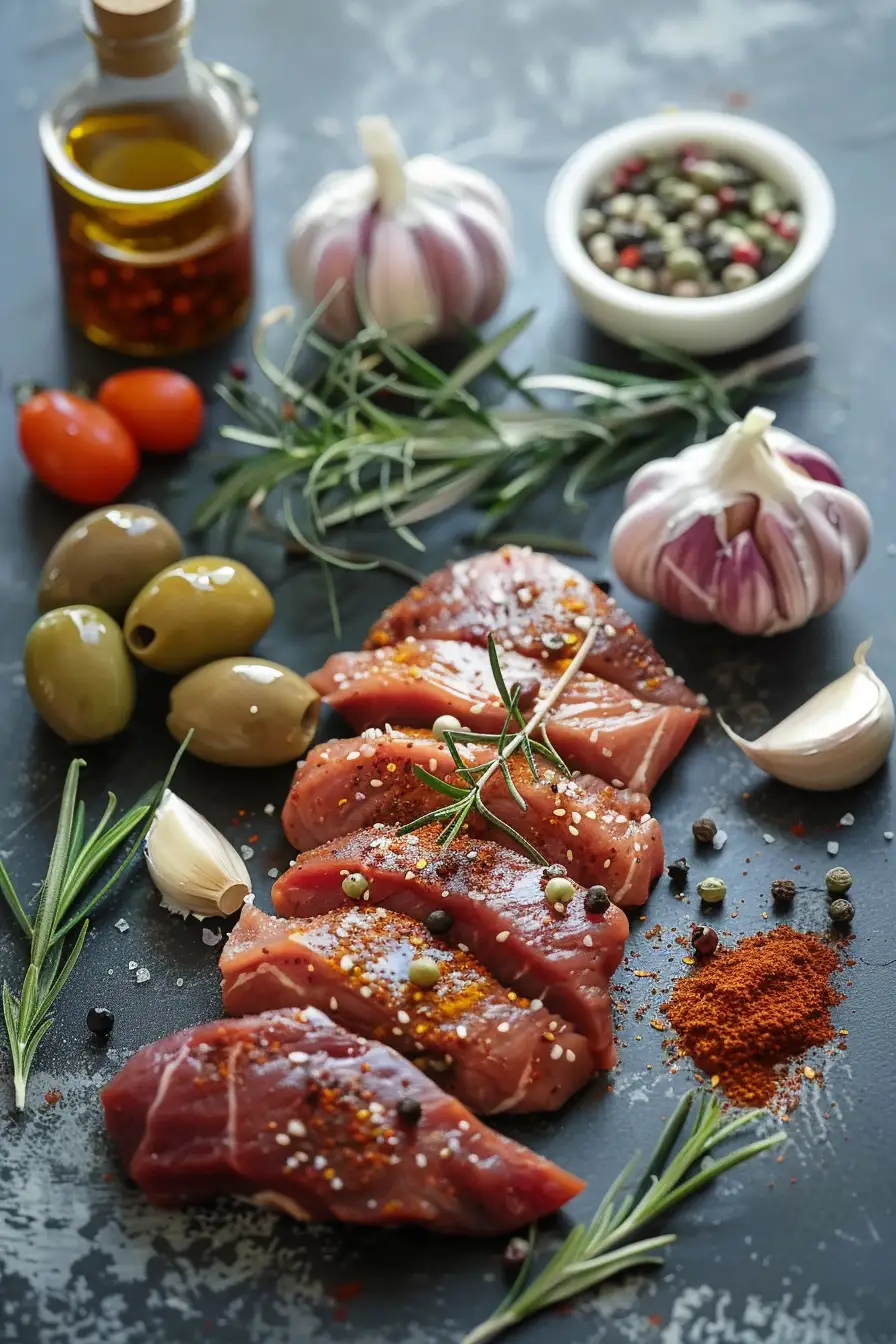 Cerf aux saveurs méditerranéennes : paprika, ail et olives épicées