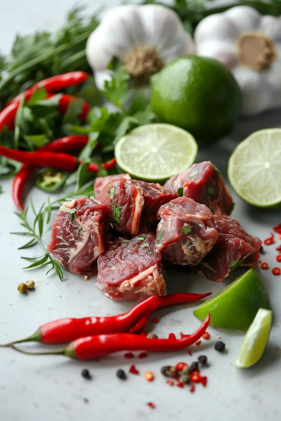 Cerf épicé au citron vert et à la coriandre