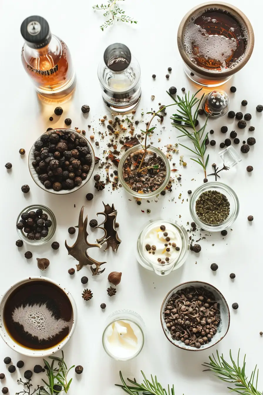 Cerf en crème onctueuse aux baies de genièvre et vodka