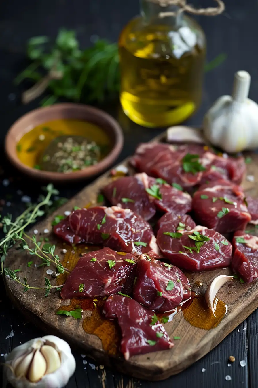 Délice de cerf à la harissa et coriandre