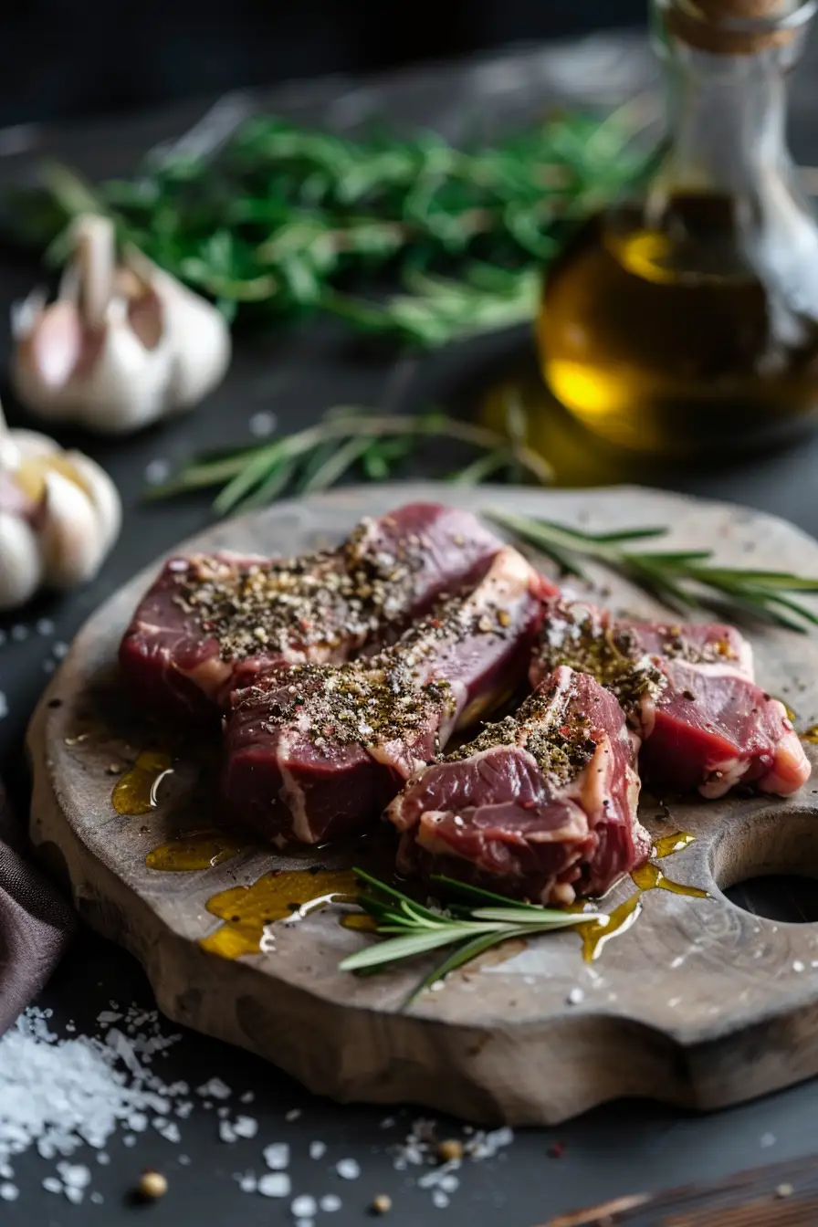 Délice de cerf au zaatar, miel et ail rôti à l'huile d'olive