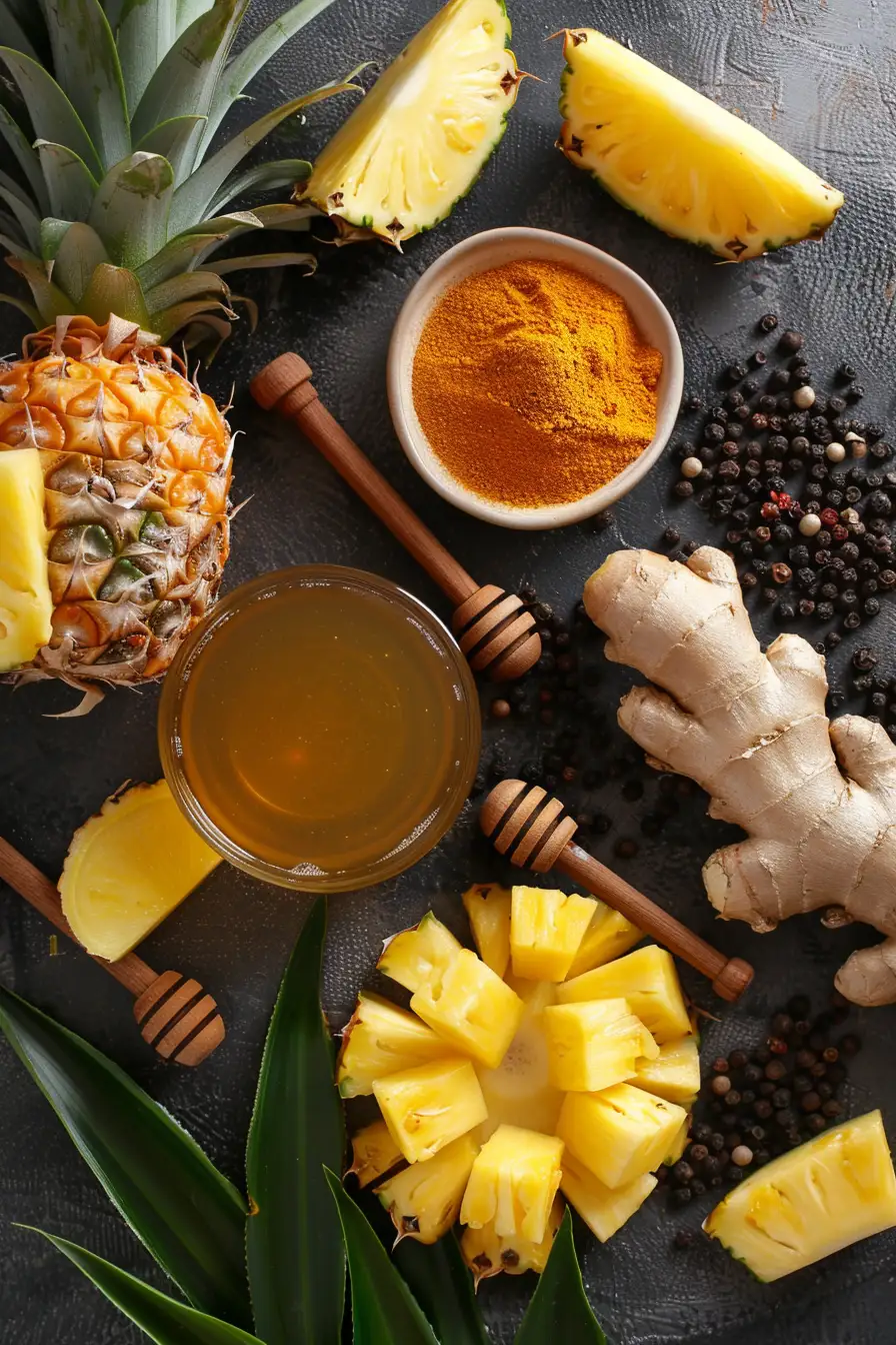 Délice de cerf à l'ananas, piment de la Jamaïque et miel au gingembre