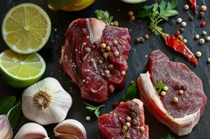 Délice de cerf à l'ail et au citron vert, parfumé au cumin et à la coriandre