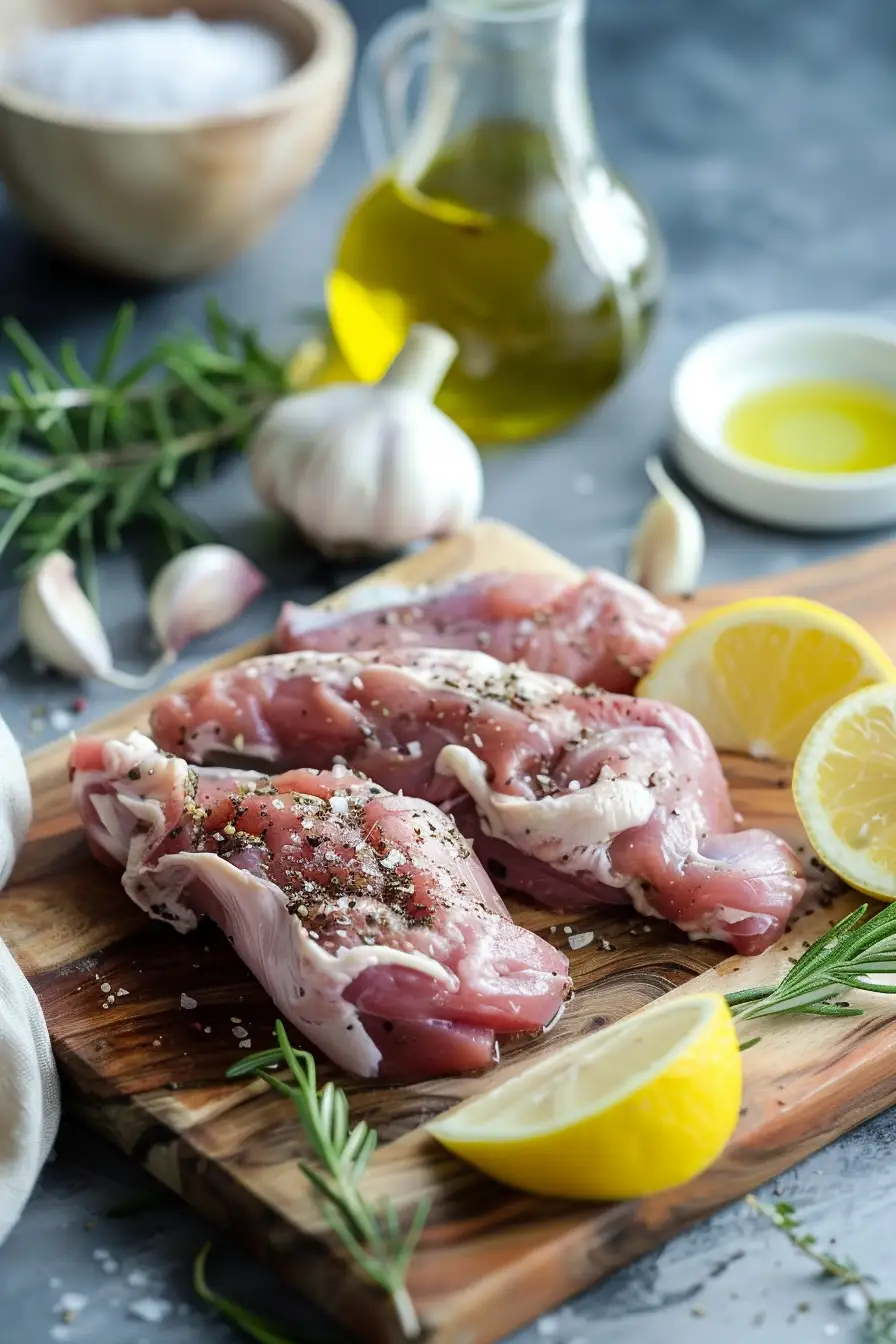 Lapin au sumac, ail et citron à l'huile d'olive