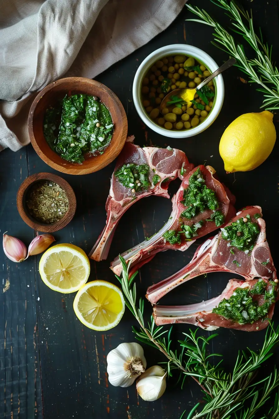 Lapin au chimichurri, ail et citron à l'huile d'olive