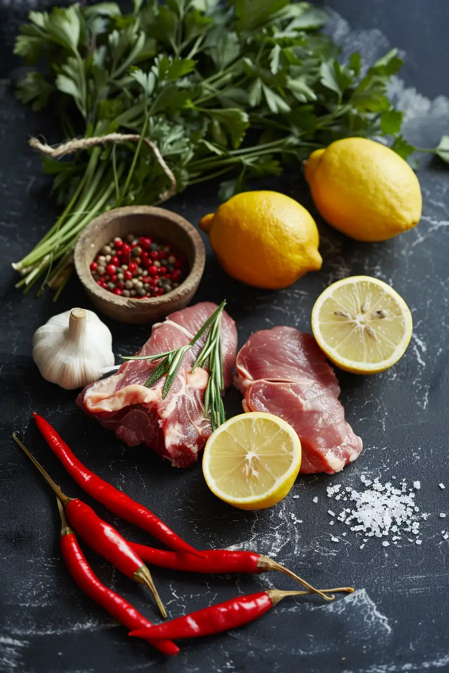 Lapin épicé à l'ail et coriandre au citron