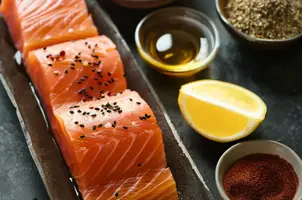 Saumon enrobé de miel et moutarde de Dijon à la sauce Worcestershire et citron