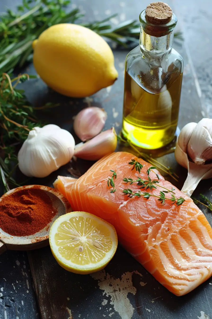 Saumon envoûtant au citron et cumin, parfumé à l'ail et huile d'olive