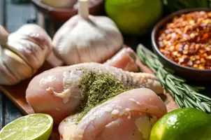 Poulet aux saveurs exotiques : citron vert, ail et épices parfumées
