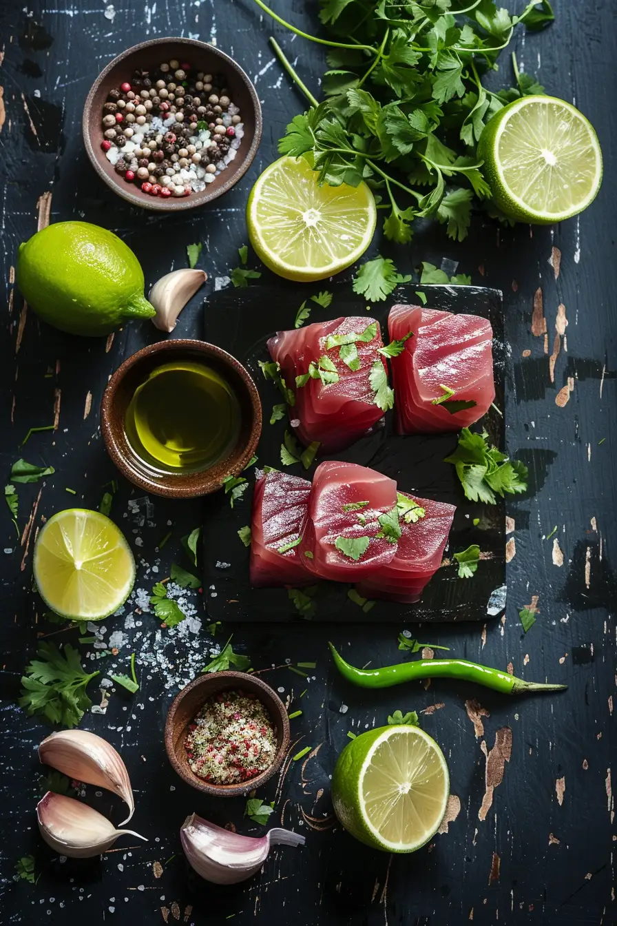 Délice de thon au citron vert et coriandre