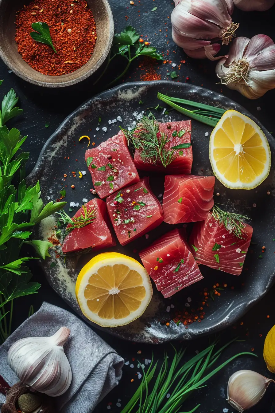 Délice de thon au safran, citron et persil