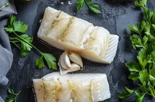 Délice de morue au citron et persillade à l'huile d'olive