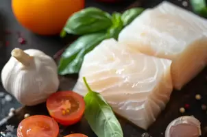 Délice de morue aux tomates et poivrons à l'ail et huile d'olive