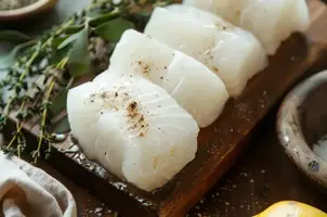Morue au citron et cumin, parfumée à l'ail et huile d'olive