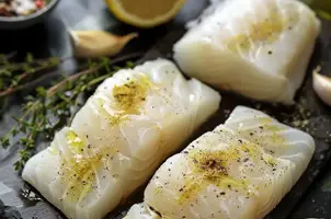 Morue au citron et cumin, parfumée à l'ail et huile d'olive