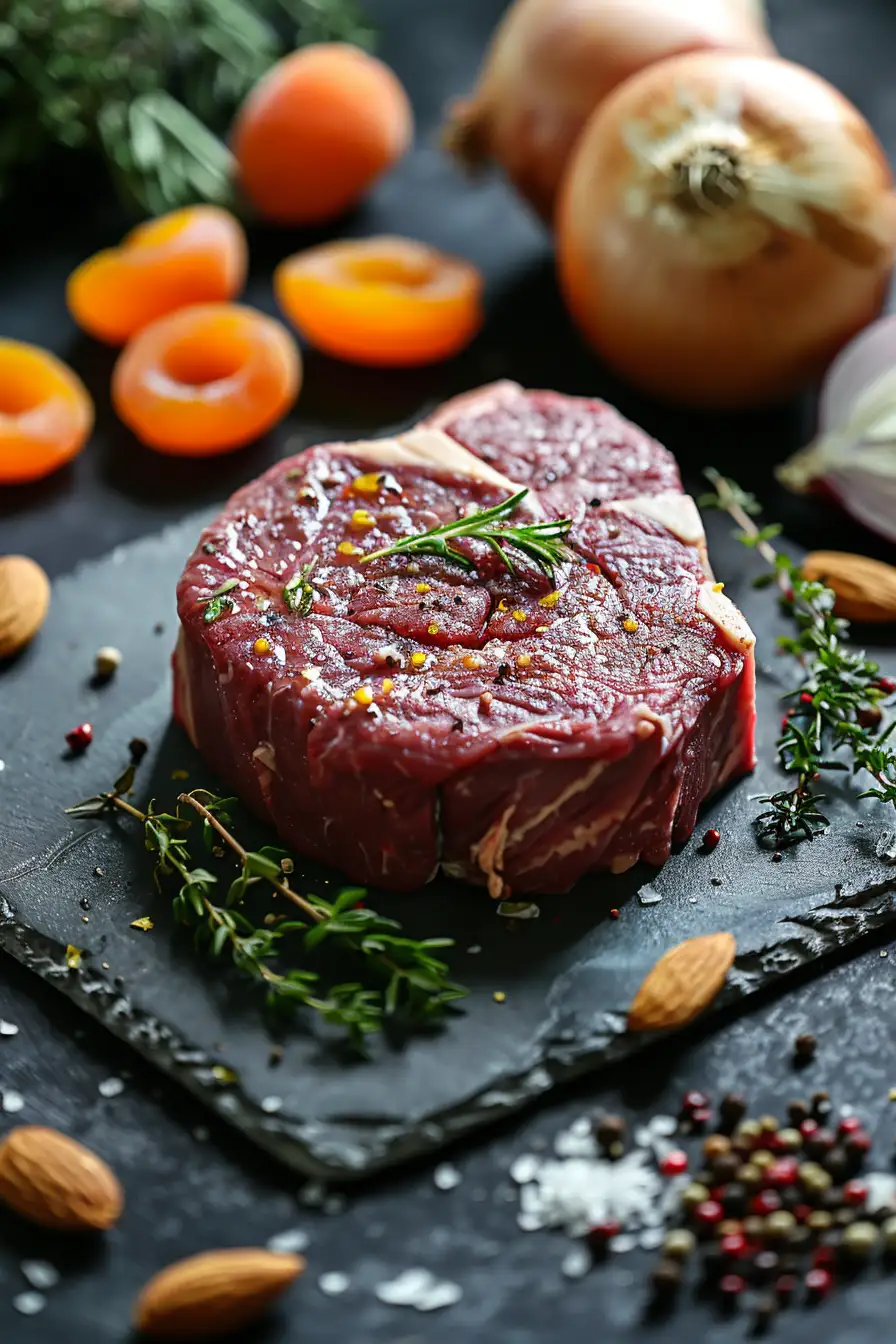 Bœuf aux épices ras el hanout et abricots secs croquants