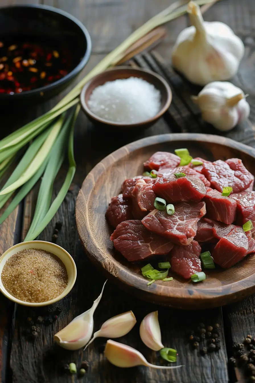 Bœuf mariné à la citronnelle et au soja sucré