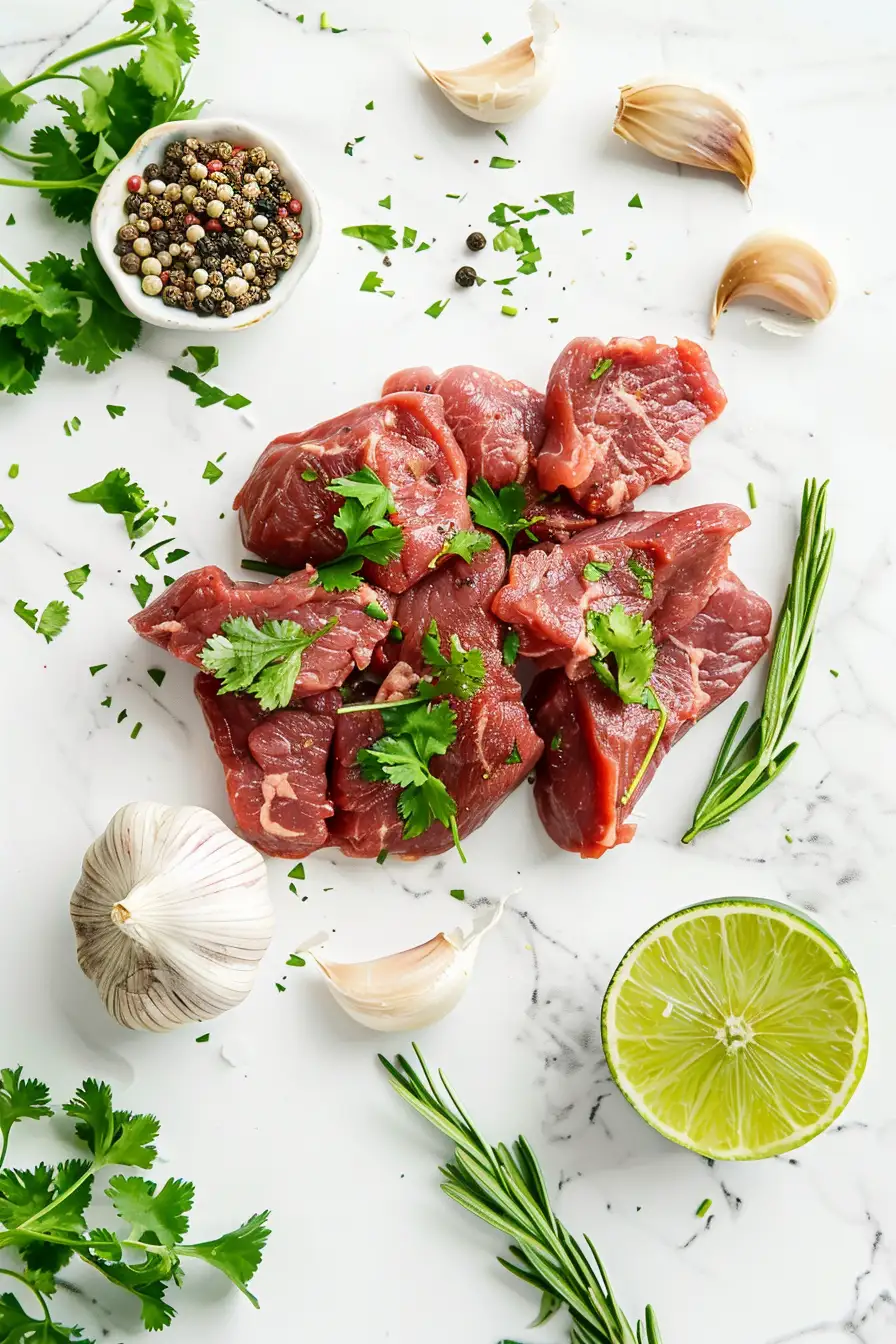 Bœuf épicé au cumin et citron vert, parfumé à la coriandre