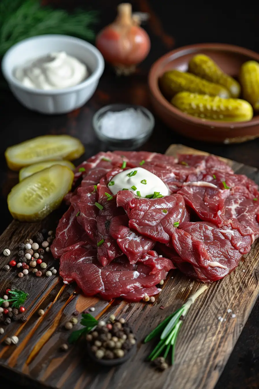 Bœuf crémeux aux oignons et moutarde, un délice croquant