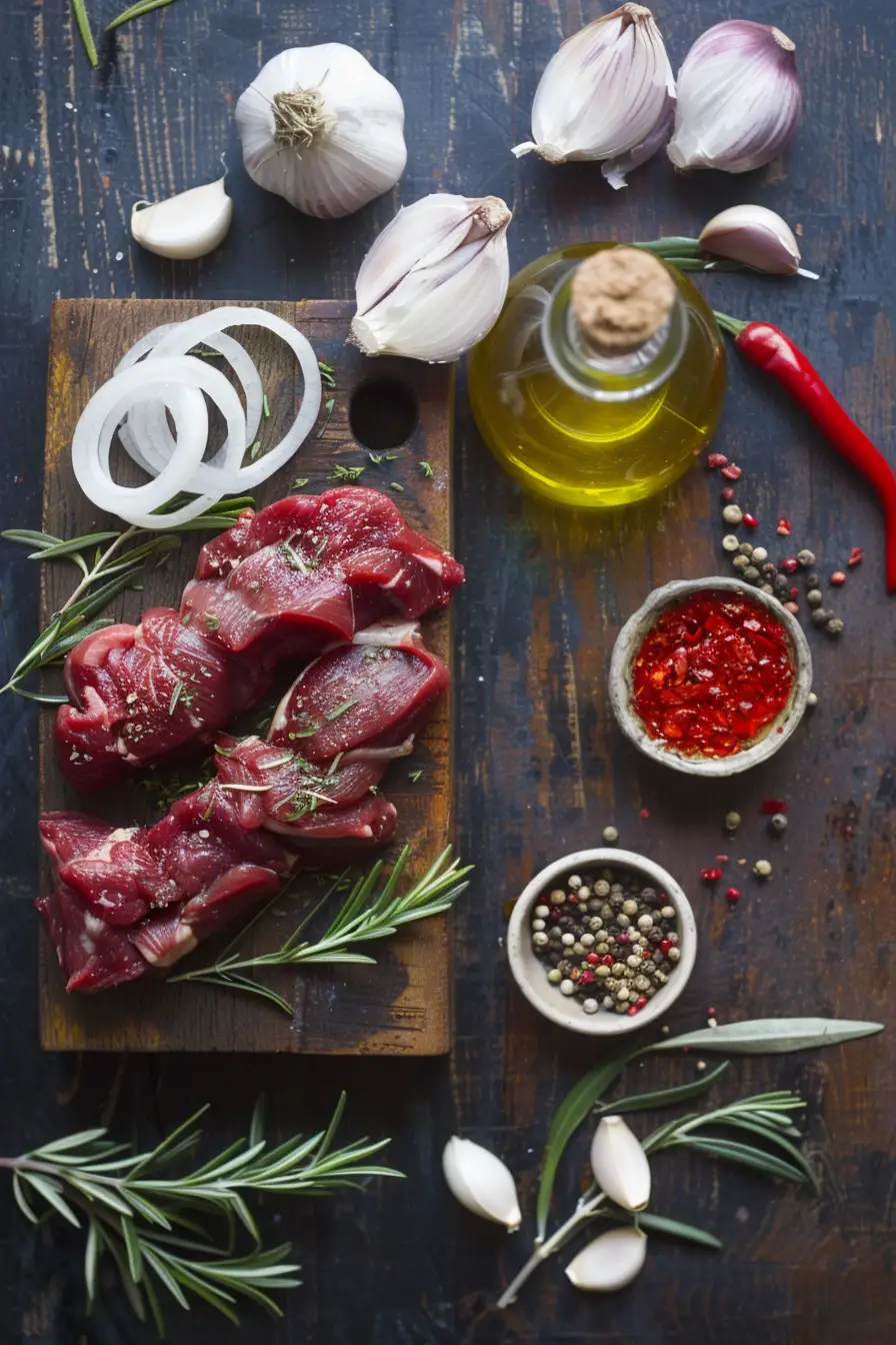 Bœuf épicé aux oignons et à l'ail ensoleillé