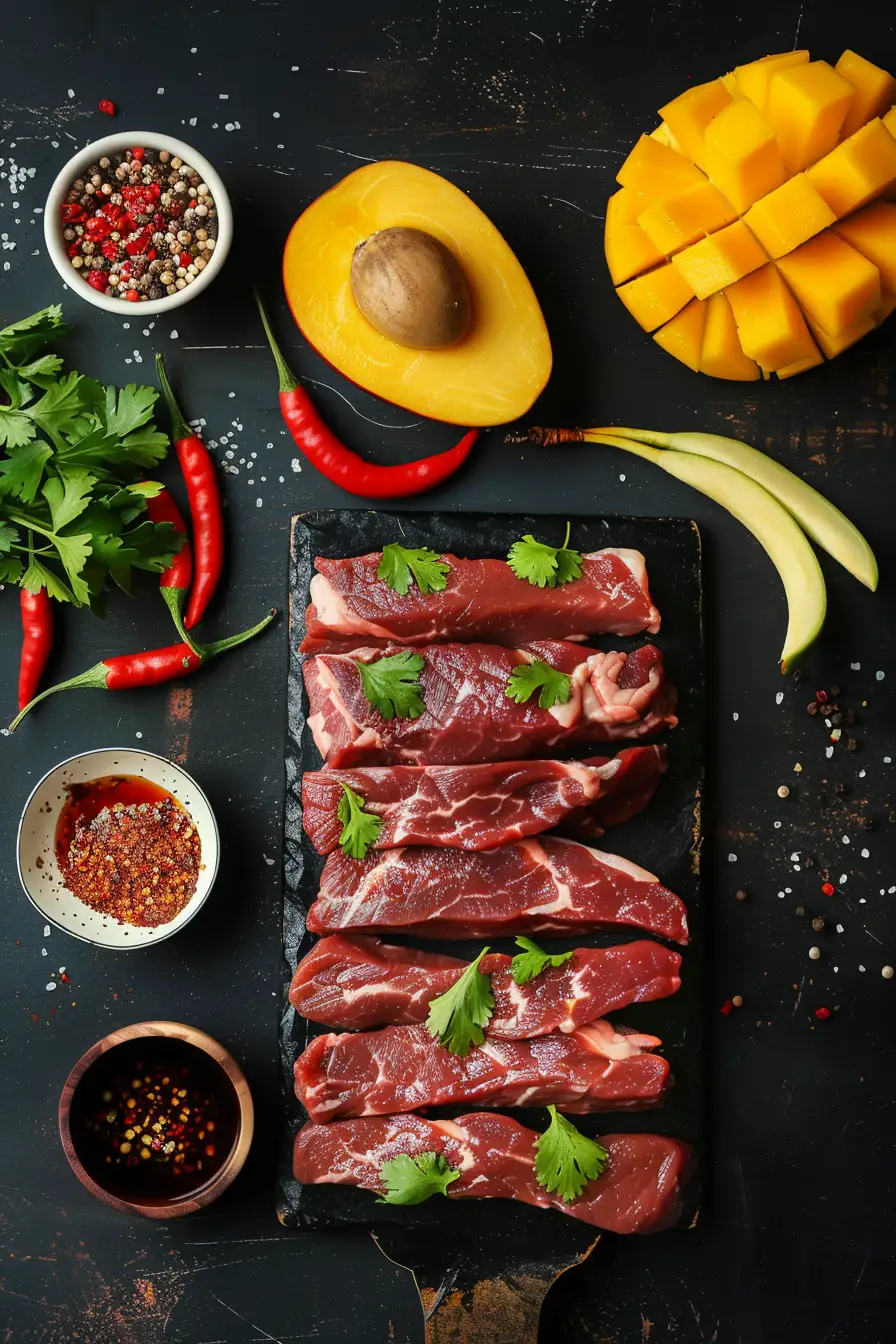 Bœuf exotique à la mangue et au piment