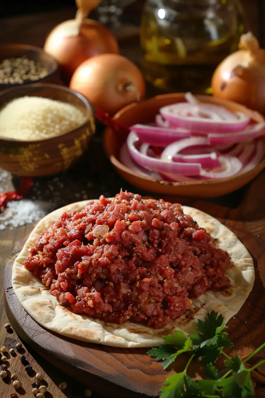 Bœuf haché épicé en pita aux oignons et cumin