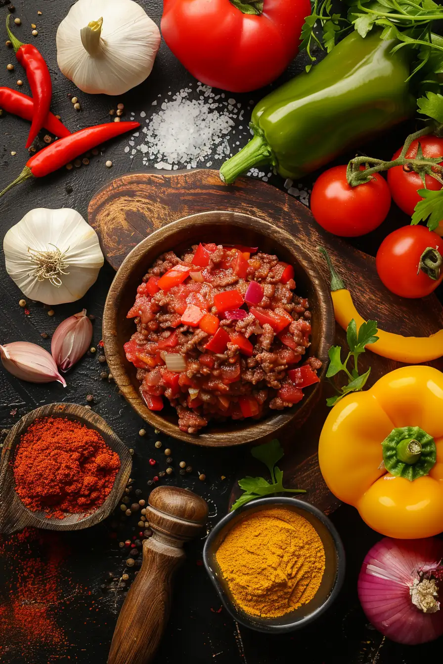 Bœuf haché aux saveurs créoles et légumes colorés