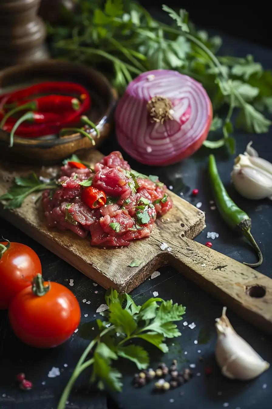 Bœuf épicé au piment Scotch bonnet et coriandre fraîche